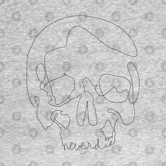 One Line Skull by huebucket